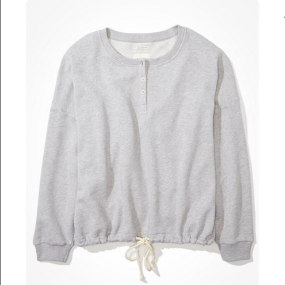 AE fleece clinched Henley sweatshirt